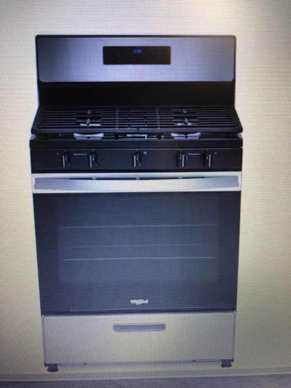 Photo 1 of Whirlpool 30 in. 5-Burner Freestanding Gas Range in Stainless Steel
