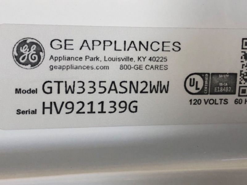 Photo 5 of GE 4.2 cu. ft. White Top Load Washer with Agitator
