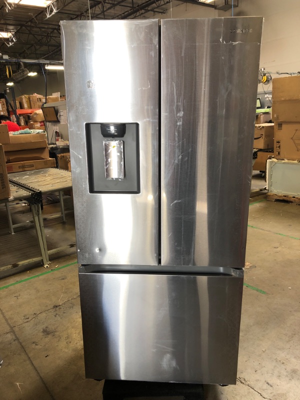 Photo 1 of Samsung 22 cu. ft. 3-Door French Door Smart Refrigerator with Water Dispenser in Fingerprint Resistant Stainless Steel
