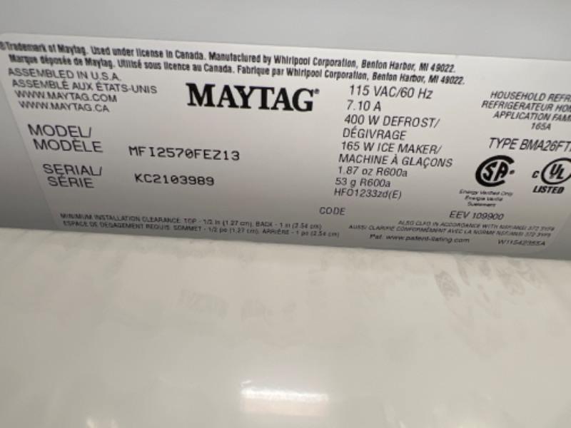 Photo 6 of Maytag 24.7-cu ft French Door Refrigerator with Ice Maker (Fingerprint Resistant Stainless Steel) ENERGY STAR