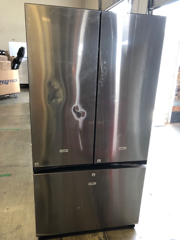 Photo 7 of Samsung Bespoke 30.1-cu ft Smart French Door Refrigerator with Dual Ice Maker (Stainless Steel- All Panels) ENERGY STAR
