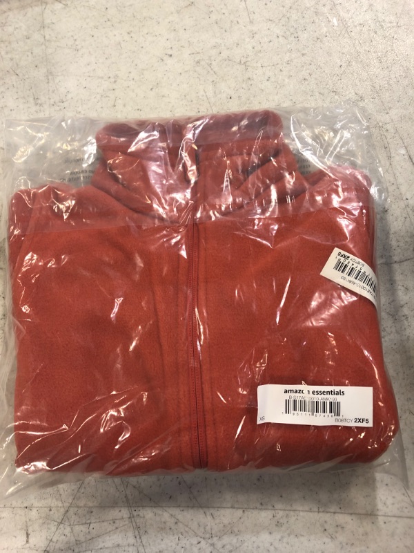 Photo 2 of Amazon Essentials Boys and Toddlers' Polar Fleece Full-Zip Mock Jacket Polyester Bright Orange X-Small