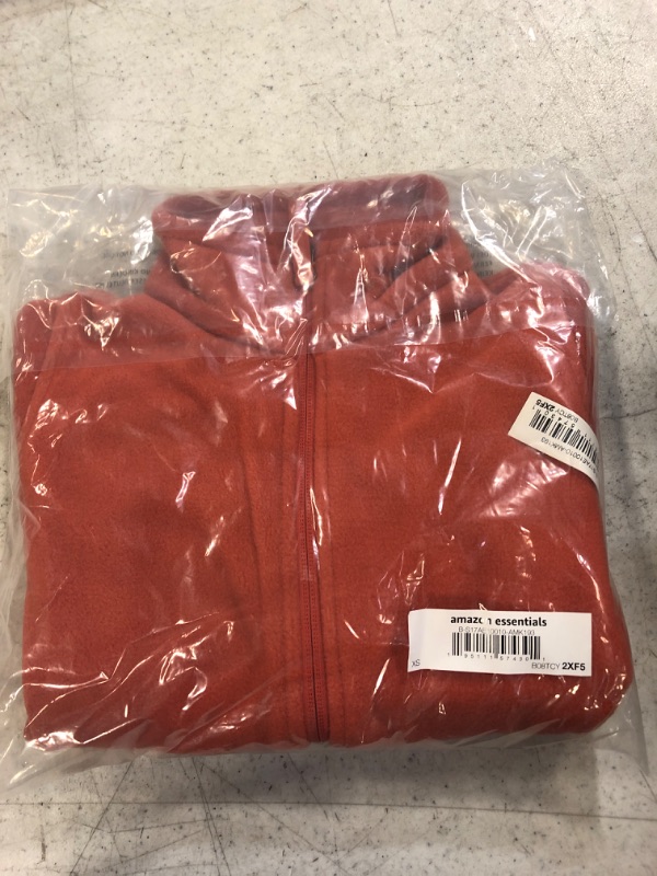Photo 1 of Amazon Essentials Boys and Toddlers' Polar Fleece Full-Zip Mock Jacket Polyester Bright Orange X-Small