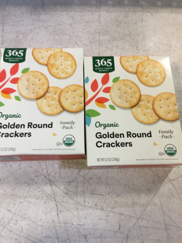 Photo 2 of 2 PACK--365 by Whole Foods Market, Organic Golden Round Crackers, 12 Ounce- BEST BY- 12/18/2023