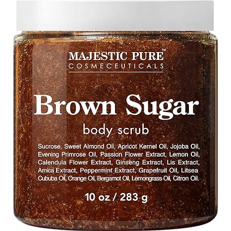 Photo 1 of Brown Sugar Body Scrub for Cellulite and Exfoliation - Natural Body Scrub - Reduces The Appearances of Cellulite, Stretch Marks, Acne, and Varicose Veins, 10 Ounces
