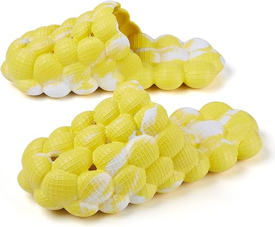 Photo 1 of NateBur Bubble Slides Massage Slippers for Women Men,Soft Stress Relief Pillow Slides Slipper,Funny Lychee Non-slip Spa Slippers,Reflexology Sandals for Ladies slides 9.5
