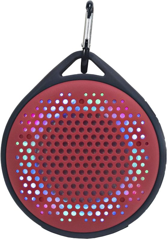 Photo 1 of Magnavox MMA3623-RD Waterproof Bluetooth Speaker with Color Changing Lights in Red
