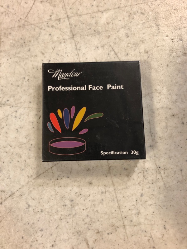 Photo 1 of Maydear Face Body Paint, Classic Single, Professional Face Paint Palette,Large Water Based Paints (30g) (Deep Purple)
