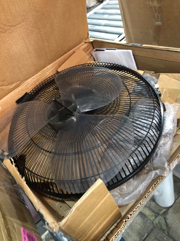 Photo 1 of Amazon Basics Oscillating Dual Blade Standing Pedestal Fan with Remote - 16-Inch, Black
