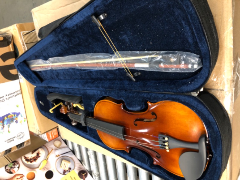 Photo 2 of  Violin for Beginners, Violins Kit for Student, Fiddle with Hard Case, 