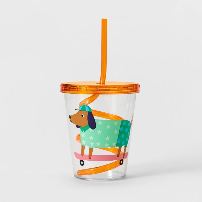 Photo 1 of 14oz Plastic Dog Swirly Straw Tumbler - Sun Squad™
