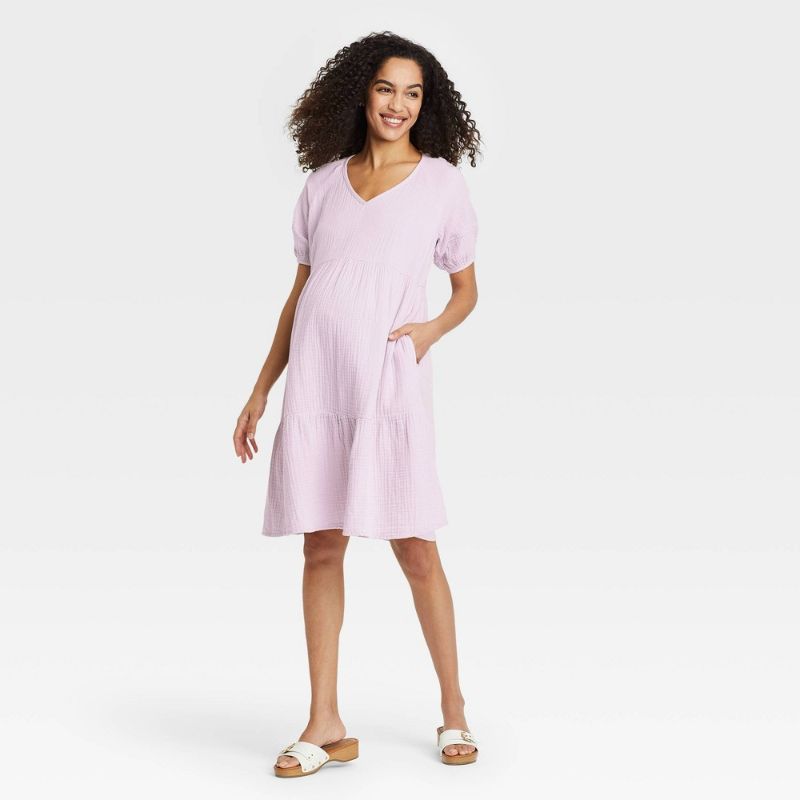 Photo 1 of SIZE L---Short Seeve Gauze Maternity Dress - Isabe Maternity by Ingrid & Isabe™
