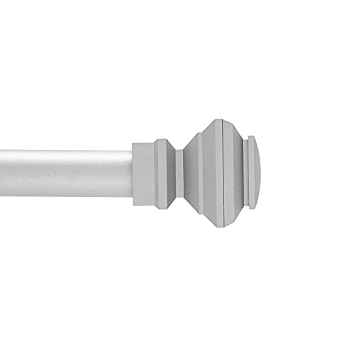 Photo 1 of Interior Living 36-66 in. Adjustable Square End Curtain Rod, 1 in. Diameter, Pewter
