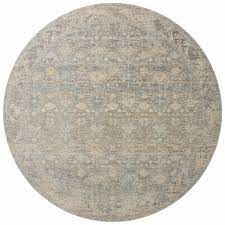 Photo 1 of **USED, NEEDS CLEANING**
Angela Rose X Loloi Blake Collection BLA-01 Sky / Beige, Transitional 7'-10" X 7'-10" Round Area Rug
