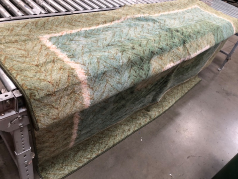 Photo 4 of **USED, NEEDS CLEANING**
7'9"FT X 14 FT GREEN, TEAL & TAN RUG