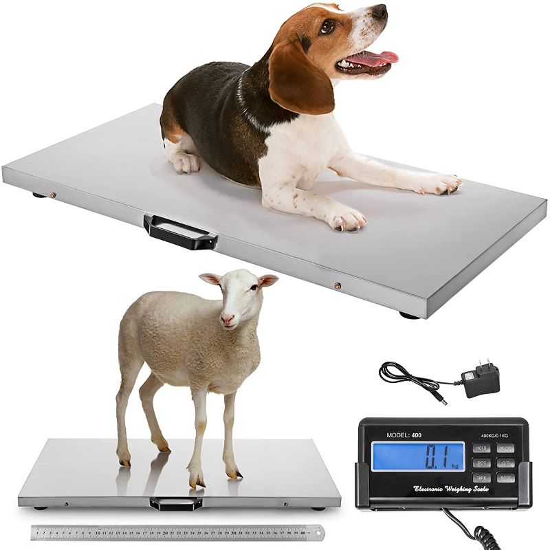 Photo 1 of ***PARTS ONLY*** VEVOR 1100lbs x 0.2Lbs Livestock Scale Shipping Scales Large Platform 40.6x20.9Inch Stainless Steel Vet Scale Industrial Floor Scale Large Animal Dog Pig Scale Goat Weight Scale Pet Digital Scale
