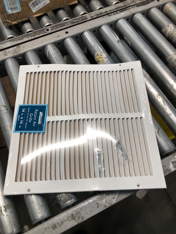 Photo 2 of Accord White Wall Return Air Grille made for a hole size of 14" x 14" - Overall Dimensions 15 3/4" x 15 3/4"