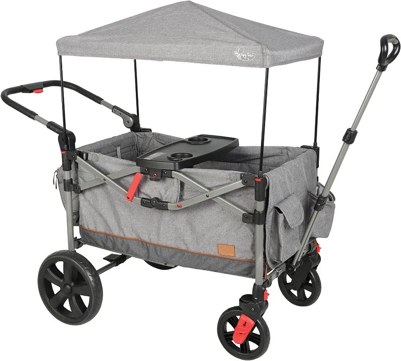 Photo 1 of BusyBee 37.8" x 27.5" Kids Metro 2-Child Capacity Stroller Wagon, Grey
