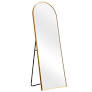 Photo 1 of 71 in. x 24 in. Modern Arch Metal Framed Gold Full-Length Floor Standing Mirror
