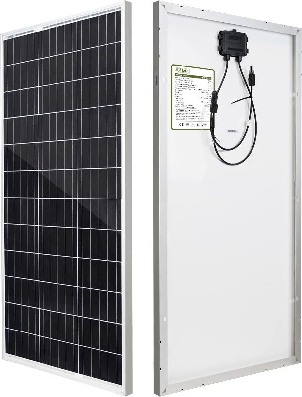 Photo 1 of HQST 100 Watt 12V Monocrystalline Solar Panel with Solar Connectors, High Efficiency Module PV Power for Battery Charging Boat, Caravan, RV and Any Other Off Grid Applications
