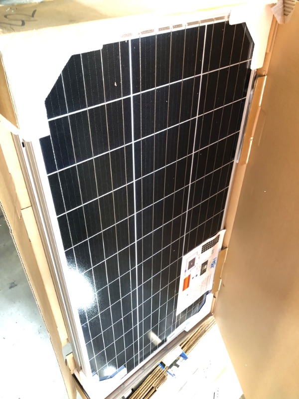 Photo 4 of HQST 100 Watt 12V Monocrystalline Solar Panel with Solar Connectors, High Efficiency Module PV Power for Battery Charging Boat, Caravan, RV and Any Other Off Grid Applications
