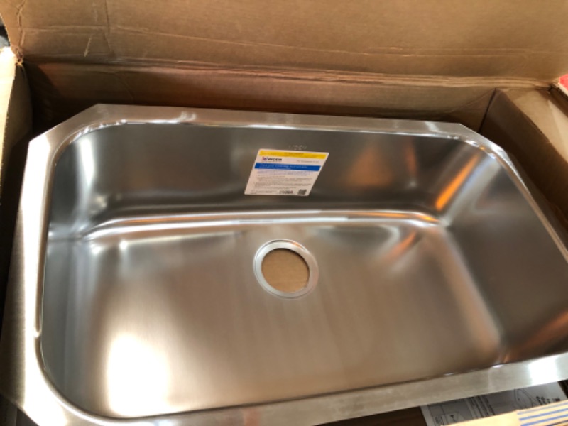 Photo 2 of 1800 Series Collection GS18165B 30" Stainless Steel 18 Gauge Single Bowl Sink in Satin Stainless
