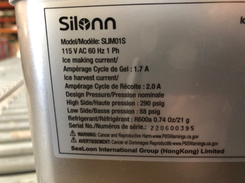 Photo 3 of Silonn Ice Makers Countertop, 9 Cubes Ready in 6 Mins, 26lbs in 24Hrs, Self-Cleaning Ice Machine with Ice Scoop and Basket, 2 Sizes of Bullet Ice for Home Kitchen Office Bar Party
