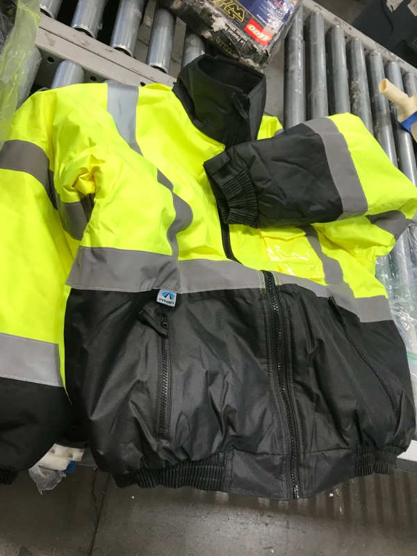 Photo 3 of PYRAMEX RJ3210XL RJ32 Series Jackets Hi-Vis Lime Bomber Jacket with Quilted Lining- Size Extra Large
