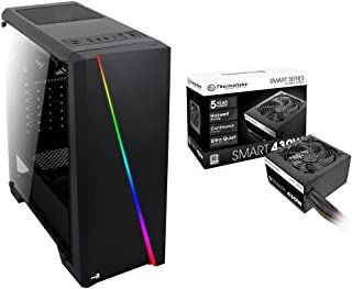 Photo 1 of AeroCool Cylon RGB Mid Tower with Acrylic Side Window, Black & Smart 430W 80+ Black Continuous Power ATX 12V V2.3/EPS 12V Active PFC Power Supply PS-SPD-0430NPCWUS-W
