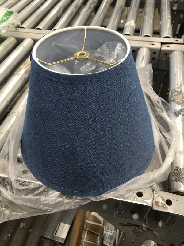 Photo 2 of 9x16x12 Empire Hardback Lampshade Textured Blue Slatewith Brass Spider Fitter - Perfect for Table and Floor Lamps - Large, Blue
