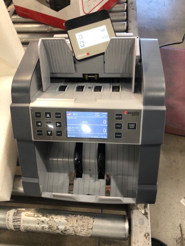 Photo 2 of Cassida 8800R USA Premium Bank-Grade Mixed Denomination Money Counter Machine, Advanced Counterfeit Detection, Multi-Currency,