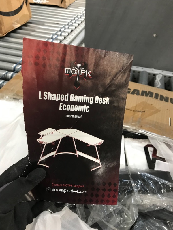 Photo 7 of MOTPK L Shaped Gaming Desk with Carbon Fiber Surface