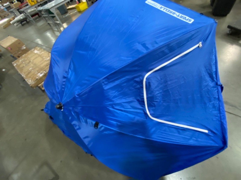 Photo 3 of 8323834 8 Ft. Tiltable Blue Sport Umbrella
