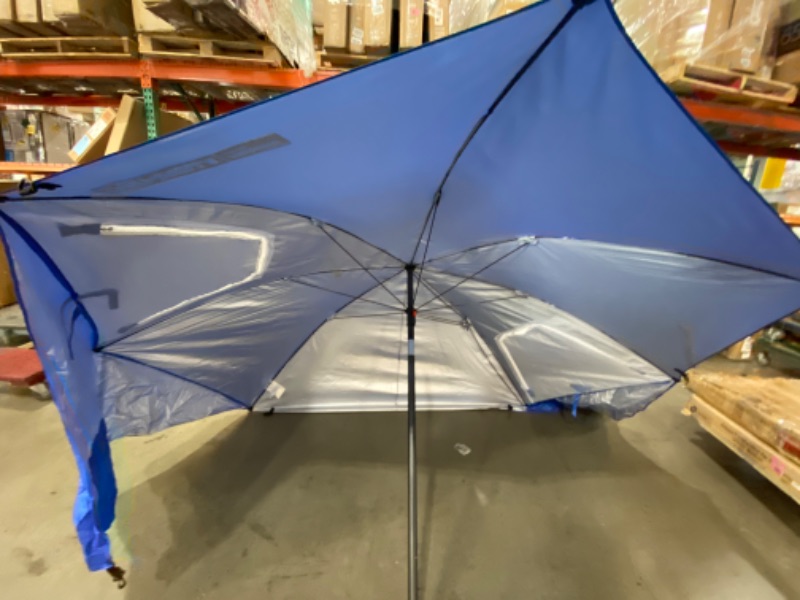 Photo 4 of 8323834 8 Ft. Tiltable Blue Sport Umbrella
