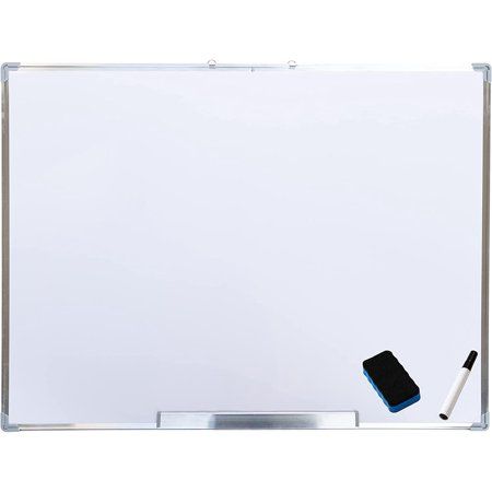 Photo 1 of BalanceFrom Magnetic Whiteboard Dry Erase Board Silver Aluminum Frame with Eraser and Marker Pen Multiple Sizes
