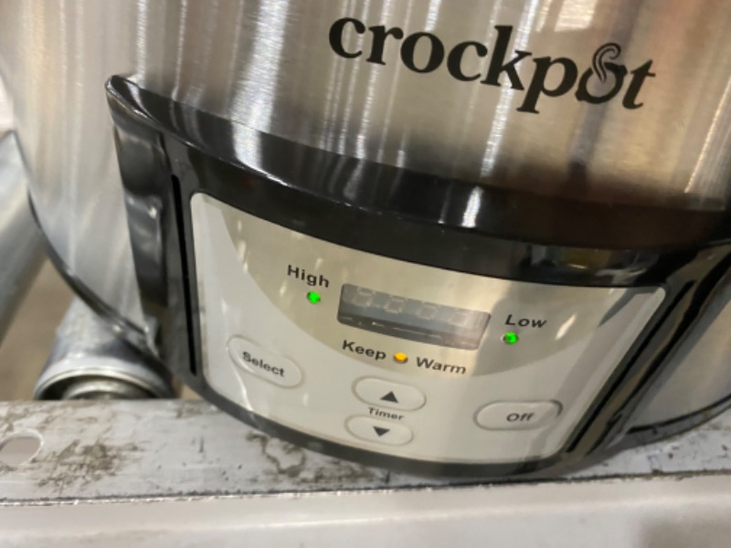 Photo 5 of Crock-Pot 6 Quart Programmable Cook & Carry Slow Cooker with Digital Timer Stainless Steel
