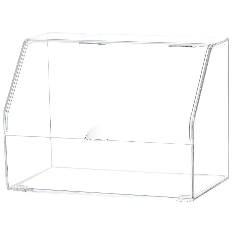 Photo 1 of Makeup Organizer With Lid For Bathroom Waterproof Dustproof Skin Care Cosmetic Display Cases Storage Box Make up Container Cube,Pack of 1 By Cq acrylic
