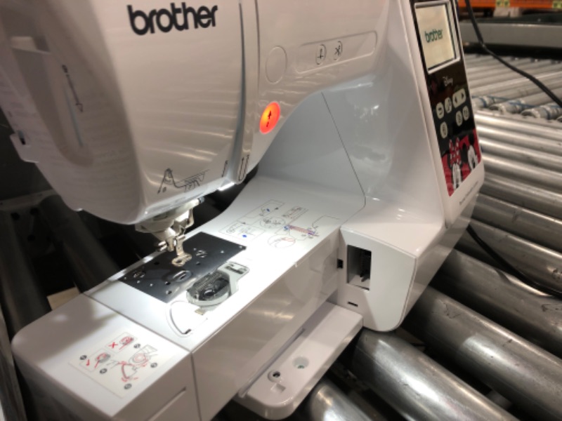 Photo 4 of *STUCK IN ANOTHER LANGUAGE* Brother PE550D Embroidery Machine, 125 Built-in Designs Including 45 Disney Designs, 4" x 4" Hoop Area, Large 3.2" LCD Touchscreen, USB Port, 9 Font Styles
