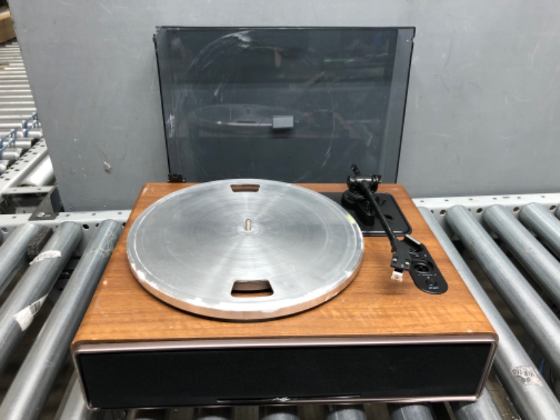 Photo 2 of 1 by ONE High Fidelity Belt Drive Turntable with Built-in Speakers, Vinyl Record Player with Magnetic Cartridge, Bluetooth Playback and Aux-in Functionality, Auto Off **Tested**
