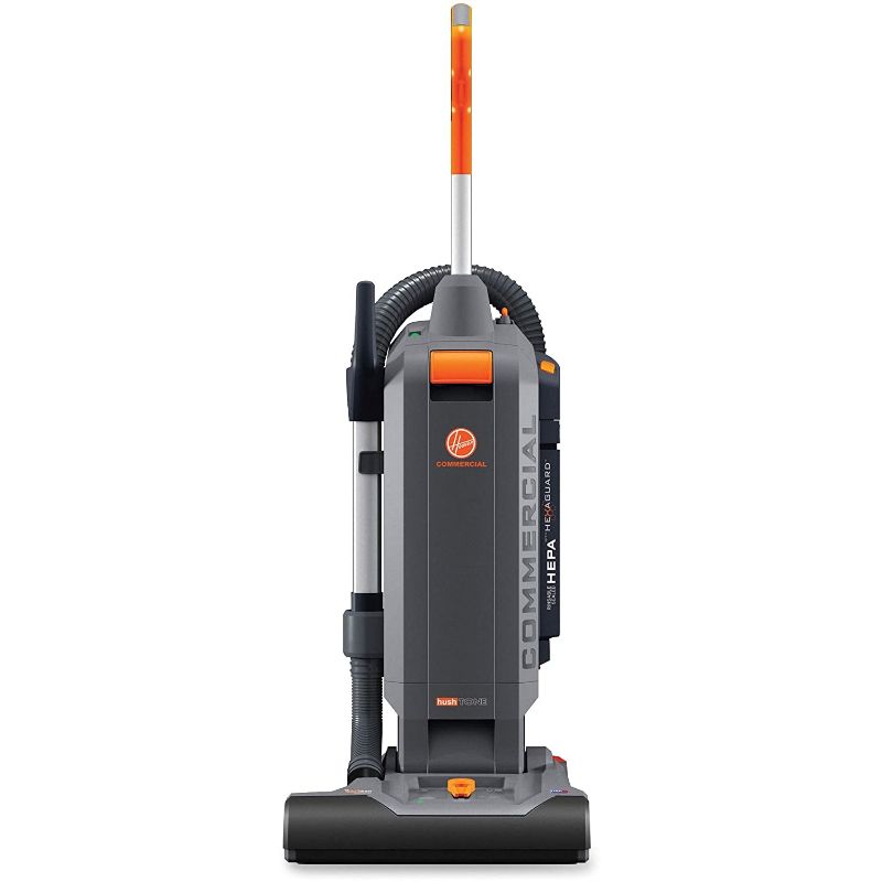Photo 1 of (DOES NOT FUNCTION**Hoover Commercial HushTone Upright Vacuum Cleaner, 15 inches with Intellibelt, For Carpet and Hard Floors, CH54115, Gray
**DID NOT POWER ON**
