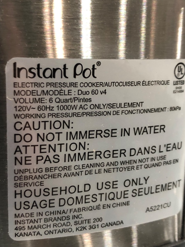 Photo 3 of (DAMAGED)Instant Pot Duo Nova 7-in-1 Electric Pressure Cooker, Slow Cooker, Rice Cooker, Steamer, Saute, Yogurt Maker, Sterilizer, and Warmer, 10 Quart, 14 One-Touch Programs 10qt
**DENT**