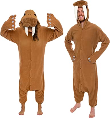 Photo 1 of Adult Onesie Halloween Costume - Animal and Sea Creature - Plush One Piece Cosplay Suit for Adults, Women and Men FUNZIEZ!
