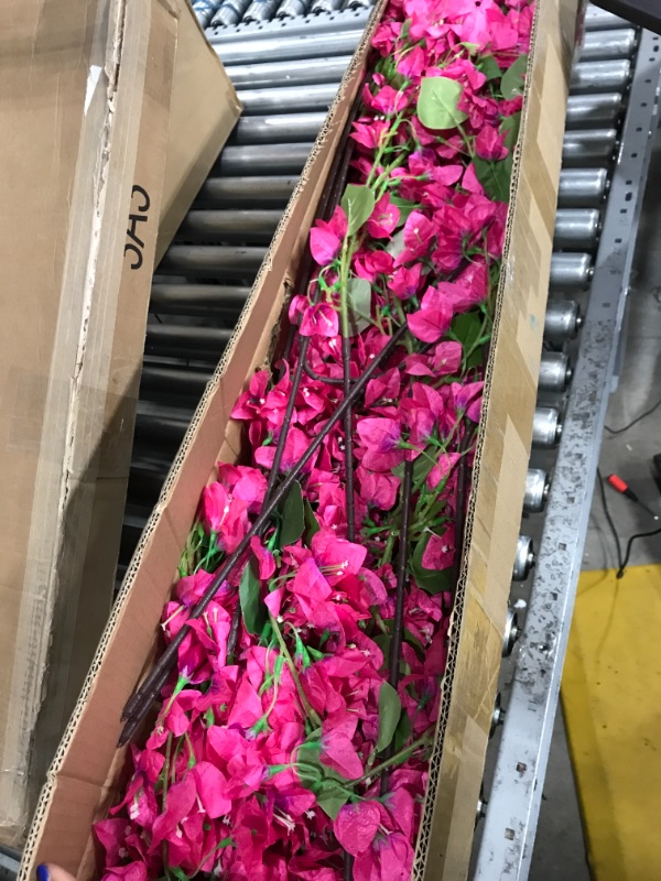 Photo 2 of 40Pcs in Bulk Artificial Bougainvillea Silk Flowers Branches Long Plant Stems 45" for Wedding Centerpieces, Bussiness Decoration Project, Indoor &...
