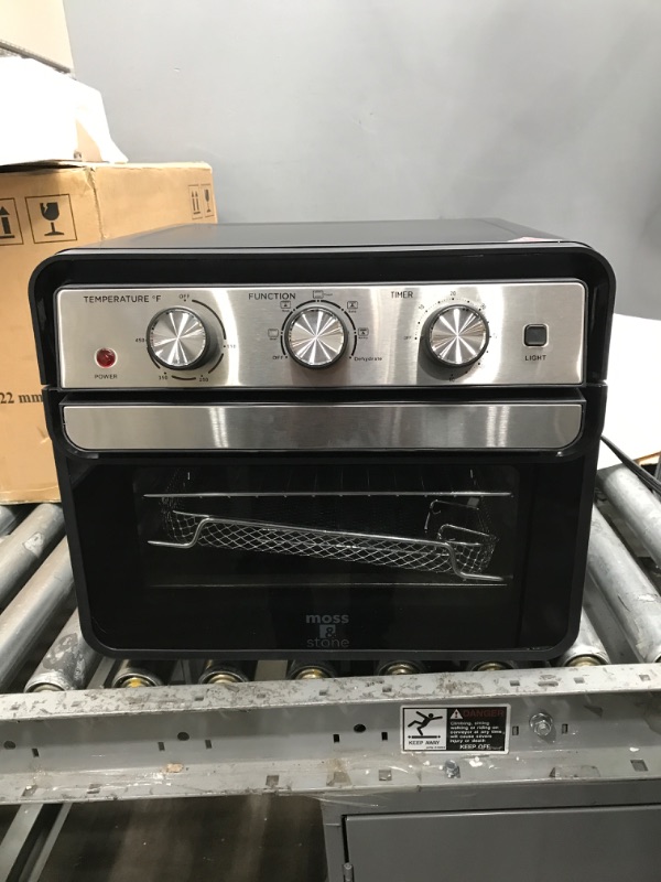 Photo 2 of **NON FUNCTIONAL**Air Fryer Oven, 6-in-1 Toaster Oven 23 Quart, Airfryer Toaster Oven For Roast, Bake, Broil, Stainless Steel Accessories Included, Convection Oven Countertop (Black) By Moss & Stone.
