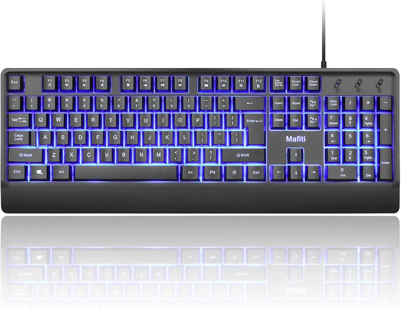 Photo 1 of mafiti Computer Office Keyboard Wired USB 104 Keys Full Size Backlit Keyboards Compatible PC Laptop Desktop Windows
