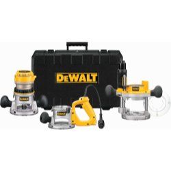Photo 1 of "DeWALT DW618B3 2.25HP D-Handle Plunge Fixed Base Router Tool Kit - DW618"
