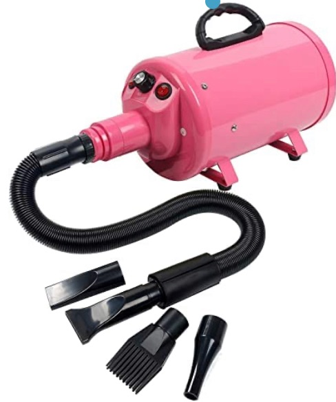 Photo 1 of Yaeccc Portable Dog Cat Pet Grooming Dryer 2400w Salon Blow Hair Dryer Quick Draw Hairdryer with Different 4 Nozzles Pet Hairdryer Machine Set