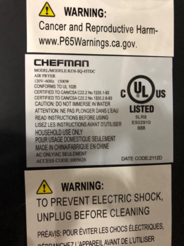 Photo 3 of CHEFMAN Air Fryer Healthy Cooking, 4.5 Qt,User Friendly and Dual Control Temperature, Nonstick Stainless Steel, Dishwasher Safe Basket, w/ 60 Minute Timer & Auto Shutoff 4.5 Quart - Stainless Steel