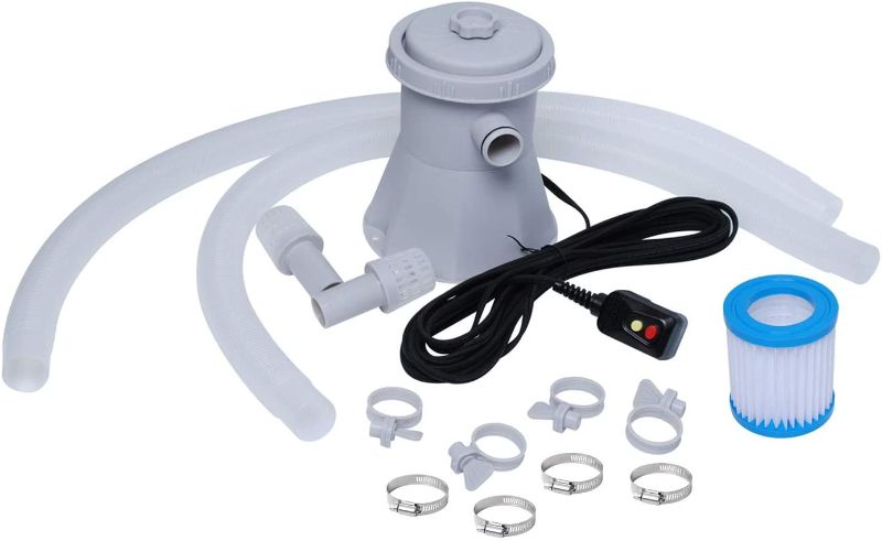 Photo 1 of 300 Gal Clear Cartridge Filter Pump for 100-300gal Above Ground Pools, Electric Clear Swimming Pool Filter Pump with Filter Cartridge
