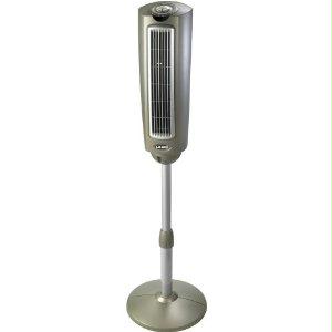 Photo 1 of Lasko Adjustable 3-Speed Pedestal Tower Fan with Remote and Timer 2535 Gray
